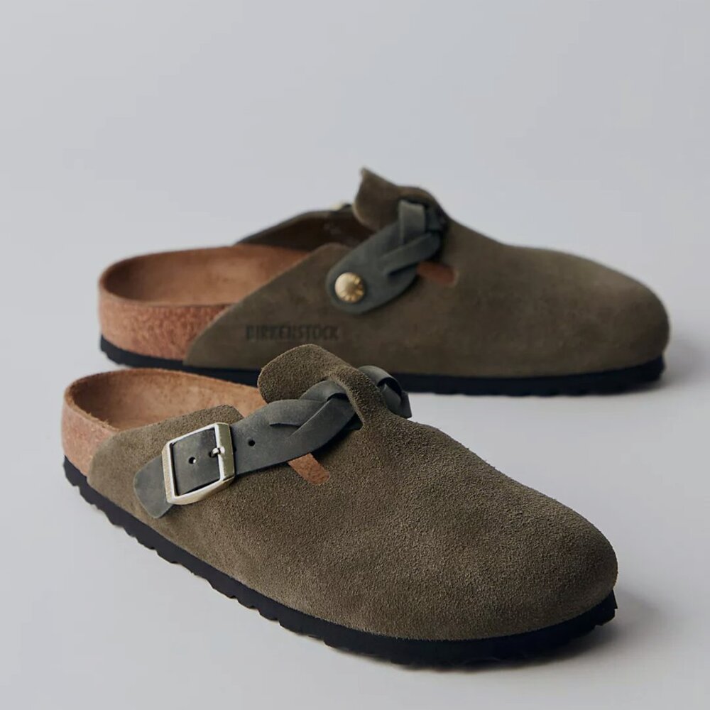 NEW Birkenstock Size EU 41 (US 10-10.5) Women's Boston Braided Clogs - Thyme